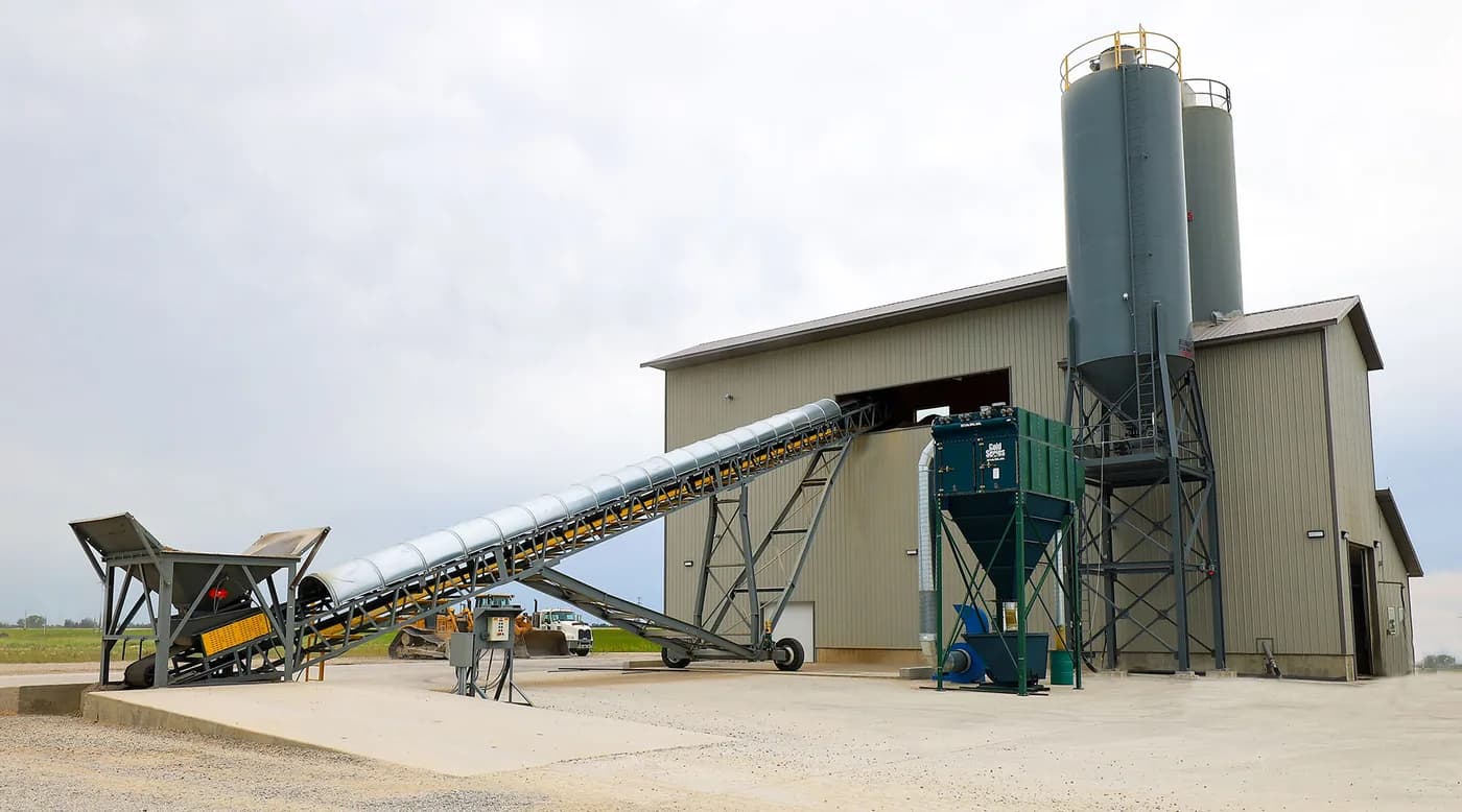 Industrial steel concrete production facility