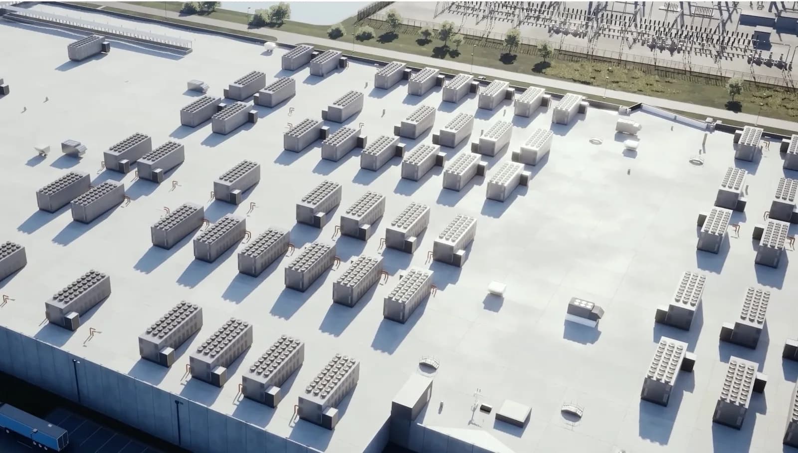 Structural core and shell of a mission-critical facility under construction.